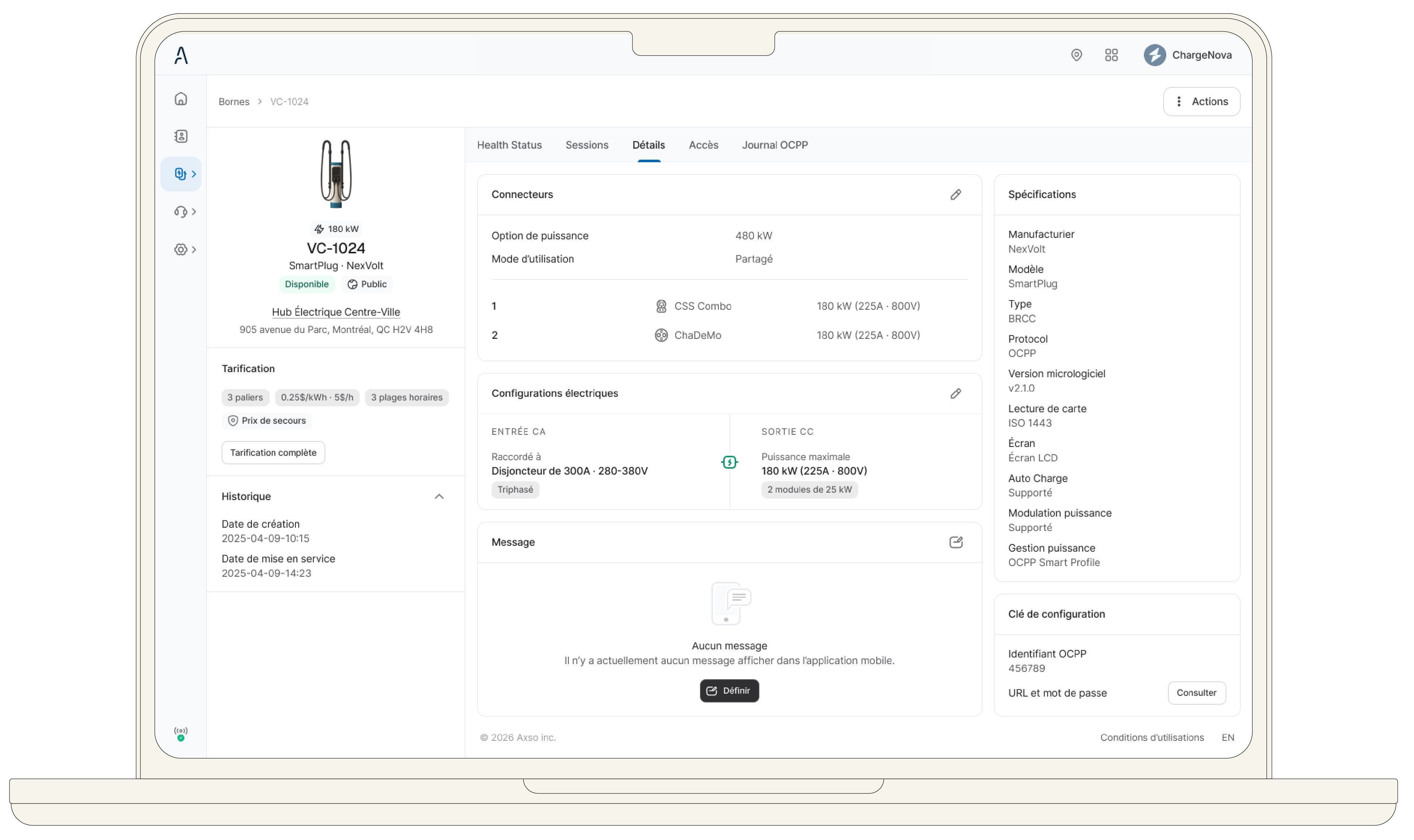 Réseau de recharge interconnecté AXSO